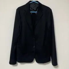 【美品】UNIQLOソフトジャージーテイラードジャケット　黒　Mのサムネイル
