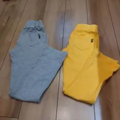 BDBストレッチロングパンツ　イエロー&グレー2枚セット　130cm&140cm