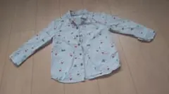 サンタ柄 コットン長袖シャツ