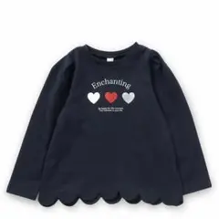 未使用アプレレクール　スカラップハートモチーフTシャツ100