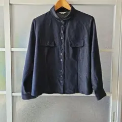 ZEMUN シャツジャケット　ブルーブラック　ネイビーブラック　L