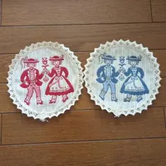 HALLTEX コースター 赤 青 2枚セット