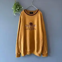 クラウディオバレンチノ［L］上質カシミヤ混◎ロゴ刺繍クルーネック長袖スウェット