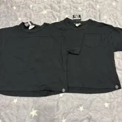 ブラック Tシャツ 110サイズ ポケット付き　双子　お揃い