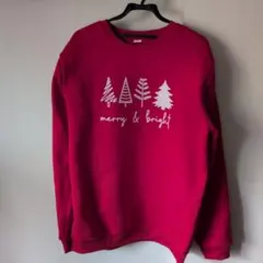 クリスマスデザイン 赤 スウェット L