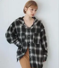 tiptop チェックBIGフードシャツ