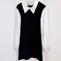 早い者勝ち✨【130】ブラック 長袖 シャツ ドレス ワンピース 冠婚葬祭 式