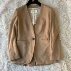 ウール ノーカラージャケット