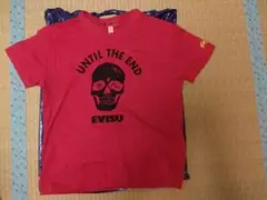 EVISU スカルプリント Tシャツ、サイズ３８、赤、美品。
