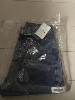 GRL ロールアップヘムハイウエストデニムショートパンツ　新品