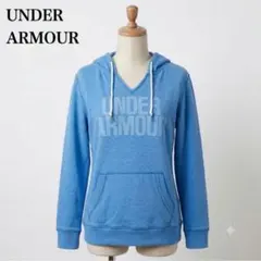 アンダーアーマー ビッグロゴ プルオーバー パーカー MD ブルー レディース