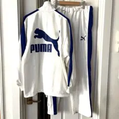 PUMA プーマ　レトロ　ジャージ ホワイト　日本製　M 上下セット　プージャ