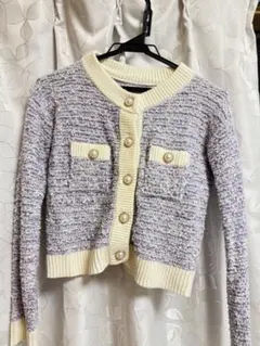 ツイードニットカーディガン Fサイズ