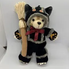 Disney ディズニーシー ダッフィー ぬいぐるみバッジ 黒猫 ほうき