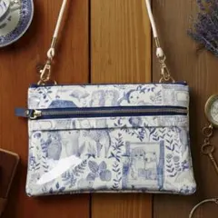 ユキエモン冬支度限定色✤ダブルファスナークリアポケット肩掛けポーチ