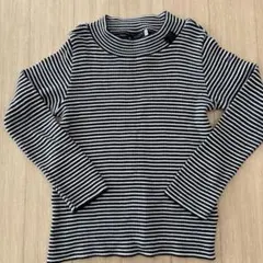 BeBe 黒白ストライプ 長袖カットソー 120cm