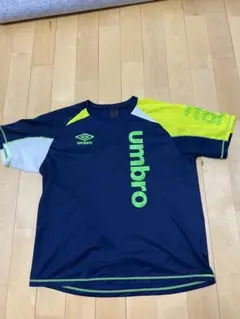 umbro 半袖シャツ ネイビー/ライムグリーン L