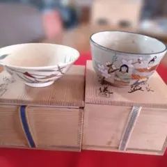 【本物】平安　紫雲造　橋本紫雲　色絵　暁光のシルクロード　京焼　茶碗　未使用 本物】平安 紫雲造 橋本紫雲 色絵 暁光のシルクロード 京焼 茶碗 未
