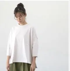 トラバイユマニュアル 度詰天竺プルオーバー 七分袖カットソー 長袖Tシャツ