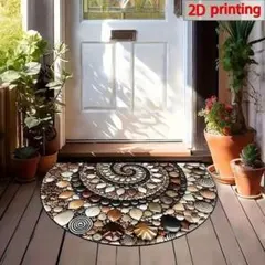 おしゃれ！室内用 小石の半円形デザイン 玄関マット リビング キッチン