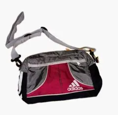 #adidas ショルダーバッグ グレー/ワインレッド