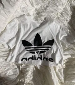 ADIDAS クロップドTシャツ レース 短丈