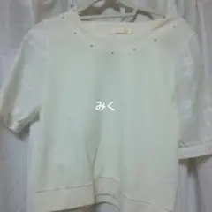 a.r.wアロー オフホワイト 透け感 花型カットソー　Mのサムネイル
