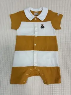 petit main ベビー 半袖 ロンパース ボーダー 70cm