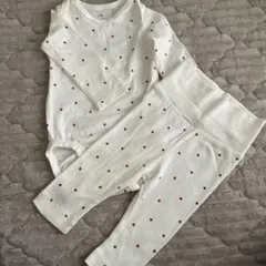 H&M オーガニックコットン ハート柄ロンパース・レギンスセット 62cm
