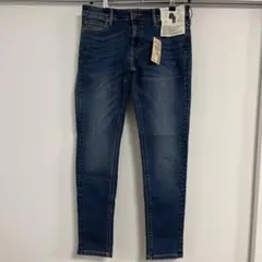 【新品】無印オーガニックコットン混デニムスーパーストレッチスキニー26（66cm