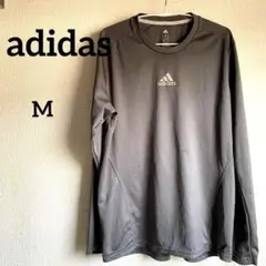 adidas climalite グレー トレーニングウェア　長袖 前ロゴ