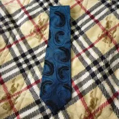 M*O様 GIANNI VERSACE 青色 羽模様 ネクタイ