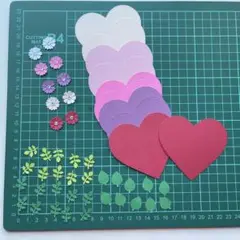 ダイカットメッセージカード　セット　ハート型