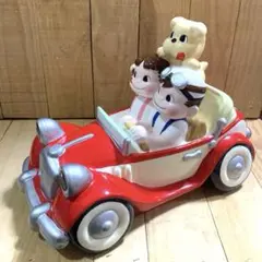 【希少、非売品、未開封】不二家　ペコポコ　ハッピードライブ　陶器置物 未使用・非売品】ペコポコハッピードライブ ペコちゃん 会員限定