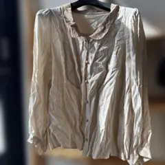 ユナイテッドアローズ　シルク100% クリーム色 長袖ブラウス