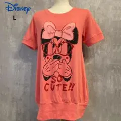 Disney ミニーマウス 半袖 ミニワンピース ピンク 美品のサムネイル