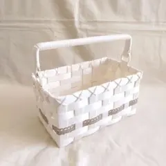 No.92】バスケット かご 小物入れ クラフトバンド ムースピンク - メルカリ