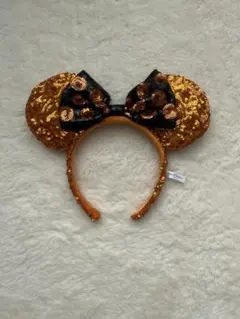 ディズニーランド シー ミニー カチューシャ スパンコール オレンジ