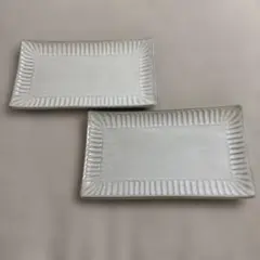 しのぎ 長角皿 2枚セット プレートのサムネイル