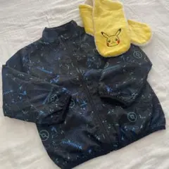 ポケモン ピカチュウ フリース裏地 ジャンバー マフラー 120㎝