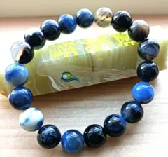 開運絵画　❀宇宙銀行　月龍　ブルーアゲートブレスレット