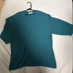 PLUS ONE ターコイズ カーディガン XL