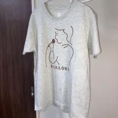 カラオケイラスト ライトグレーTシャツ　Mサイズ