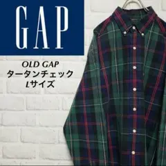 【定番人気】90s OLD GAP タータンチェック シャツ グリーン L