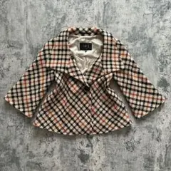DAKS LONDON ショートコート　チェック柄　Aライン　カジュアル　モードのサムネイル