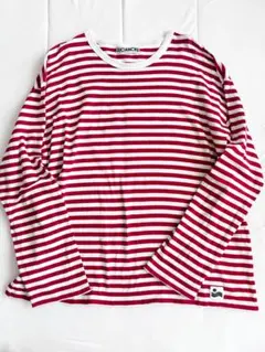 LUCIANCHU 赤白ストライプ 長袖Tシャツ