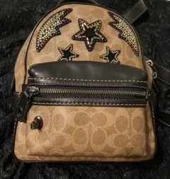 美品 COACH コーチ シグネチャー リュック バックパック 星 月 