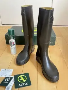 AIGLE シャンタベル　ブラック　レインブーツサイズ38