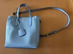 マイケルコース ライトブルー レザー トートバッグ