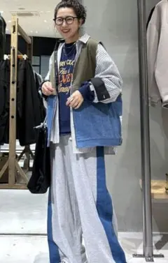 美品❗ニコアンドbe with M Misayoハギッテデニムデニムベスト